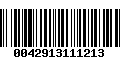 Código de Barras 0042913111213