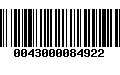 Código de Barras 0043000084922