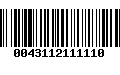 Código de Barras 0043112111110