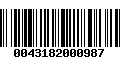 Código de Barras 0043182000987