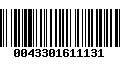 Código de Barras 0043301611131