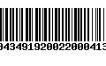 Código de Barras 00434919200220004136