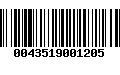 Código de Barras 0043519001205