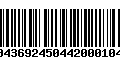 Código de Barras 00436924504420001046