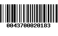 Código de Barras 0043700020183