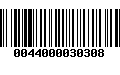 Código de Barras 0044000030308