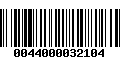 Código de Barras 0044000032104