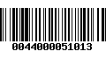 Código de Barras 0044000051013