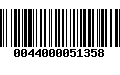 Código de Barras 0044000051358