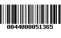 Código de Barras 0044000051365