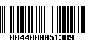 Código de Barras 0044000051389