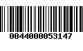 Código de Barras 0044000053147