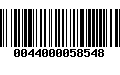 Código de Barras 0044000058548