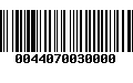 Código de Barras 0044070030000