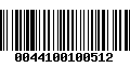 Código de Barras 0044100100512