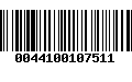 Código de Barras 0044100107511