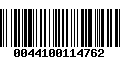 Código de Barras 0044100114762