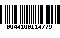 Código de Barras 0044100114779