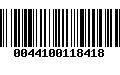 Código de Barras 0044100118418