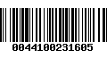 Código de Barras 0044100231605