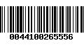 Código de Barras 0044100265556