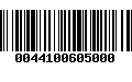 Código de Barras 0044100605000