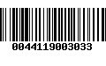 Código de Barras 0044119003033