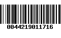 Código de Barras 0044219011716