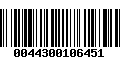 Código de Barras 0044300106451