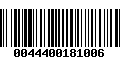 Código de Barras 0044400181006