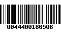 Código de Barras 0044400186506