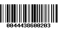 Código de Barras 0044438600203