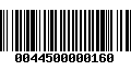 Código de Barras 0044500000160