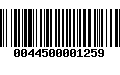 Código de Barras 0044500001259