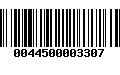 Código de Barras 0044500003307