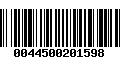 Código de Barras 0044500201598