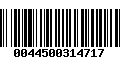Código de Barras 0044500314717