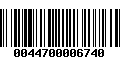 Código de Barras 0044700006740