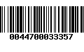 Código de Barras 0044700033357