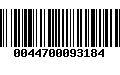 Código de Barras 0044700093184