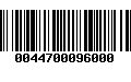 Código de Barras 0044700096000