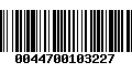 Código de Barras 0044700103227