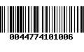 Código de Barras 0044774101006