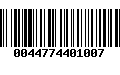 Código de Barras 0044774401007