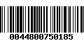 Código de Barras 0044800750185