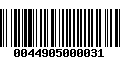 Código de Barras 0044905000031