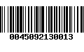 Código de Barras 0045092130013