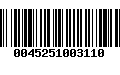 Código de Barras 0045251003110