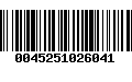 Código de Barras 0045251026041