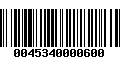 Código de Barras 0045340000600